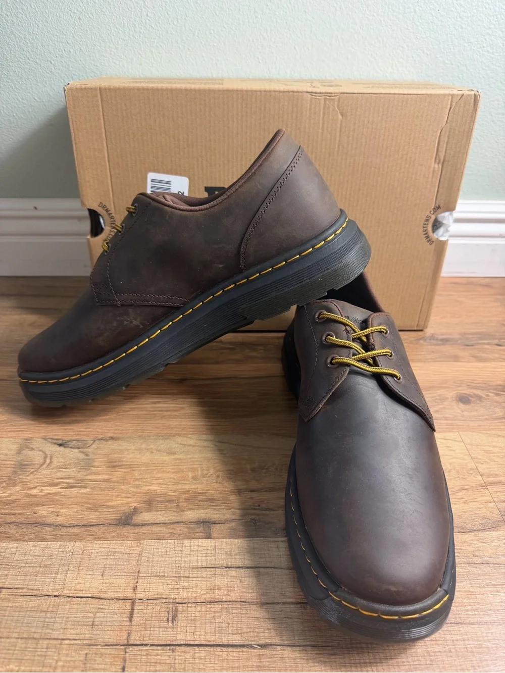 ❗️NWT❗️Dr. Martens Crewson Lo Dark Brown Leather Shoes Unisex Size 12
